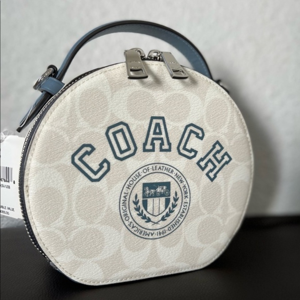 NWT COACH CB870 CANTEEN CROSSBODY IN SIGNATURE‎ CANVAS WITH VARSITY MOTIF - Picture 12 of 13